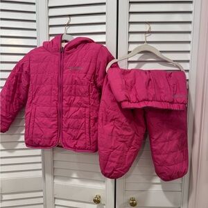 Columbia Kids hot pink Puffer Jacket and pants